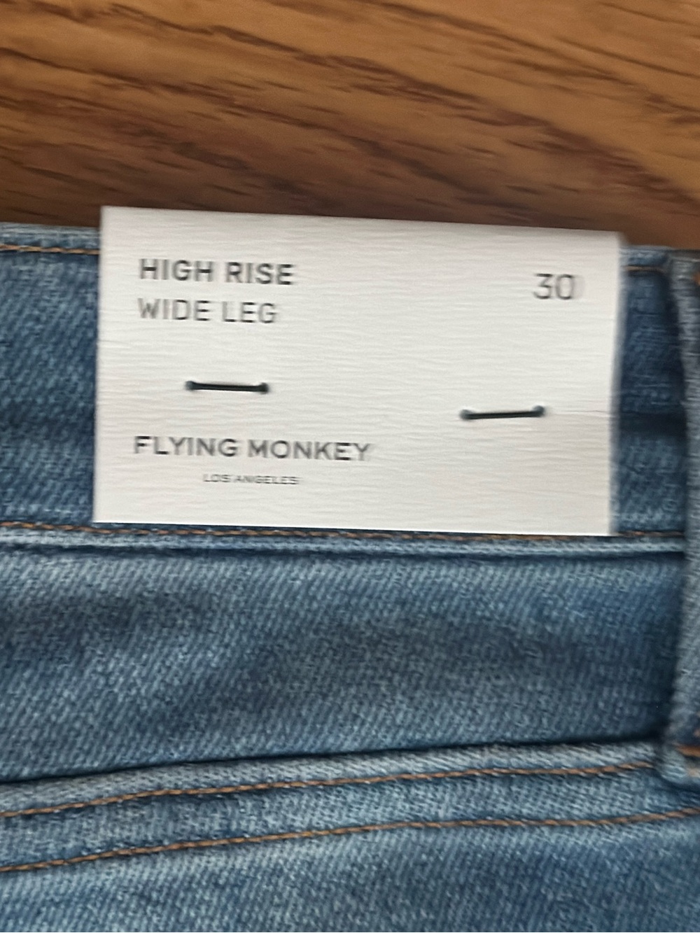 Flying Monkey Wide Leg Flare Jeans - Blue Denim - Picture 7 of 16